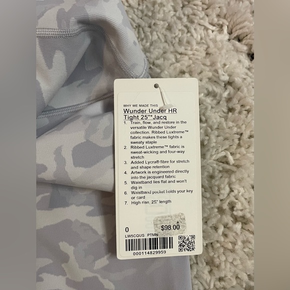BRAND NEW. Lululemon Wunder Under (High-Rise) 25” tights. Size 0 - Picture 6 of 8